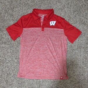 **NEVER WORN** Fanatics Wisconsin Badgers Men's Red Polo, Size Large